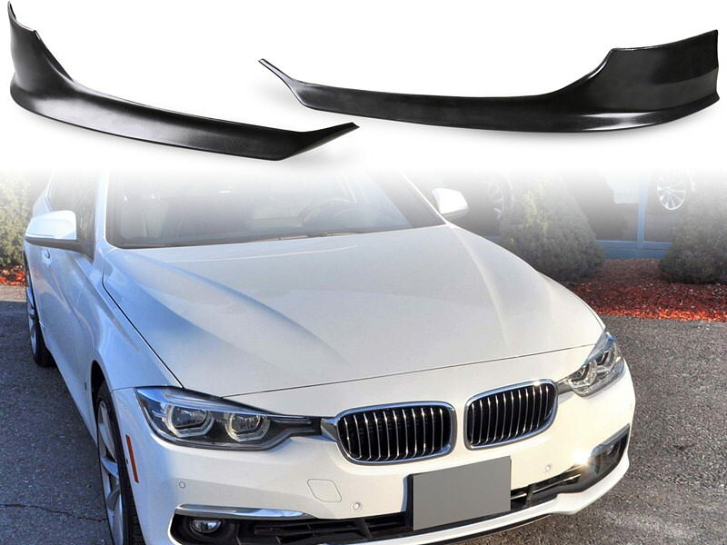樂天商城 - 純正色塗装 BMW用 3シリーズ F30 後期用 フロント スプリッター 左右セット 2PCS PU製 2015-2019【___OCS】