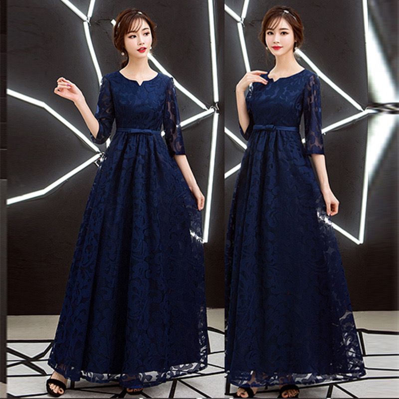 パーティードレス 結婚式ワンピース ワンピース 結婚式 フォーマルドレス ドレス 二次会 お呼ばれ フォーマル 大きいサイズ 長袖 上品 総レース レディース 披露宴 4L 大人 黒 ネイビー 服 服装 ミセス 大人 袖 袖あり 20代30代40代50代