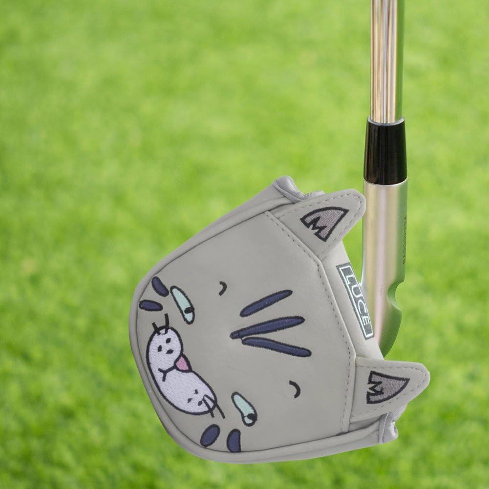 exitのゴルフマレットパターカバー 猫 パターンゴルフパターカバー 磁気開閉式 ポータブル ヘッドカバー ゴルフクラブプロテクター マレットパターカバー ゴルフカバー｜アングル2
