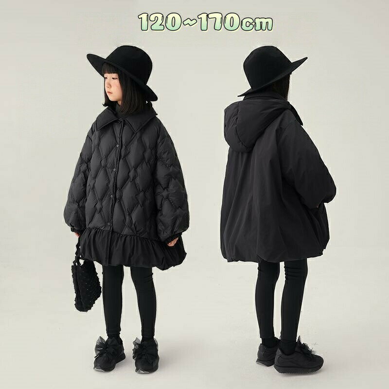 Rakuten - キッズ 中綿ジャケット 女の子 リバーシブル 子供服 冬 防寒 防風 通園 通学 小学生 中学生 高校生 可愛い 子供 中綿 コート 120cm 130cm 160cm 150cm 140cm