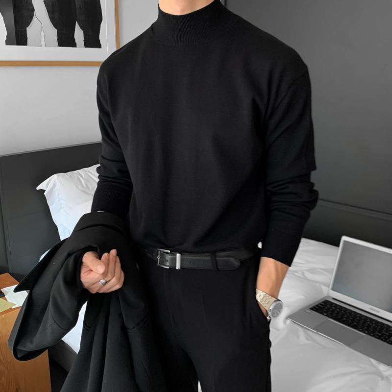 Rakuten - Tシャツ トップス メンズ 男性用 モックネック ハイネック 長袖 徳絨 裏起毛 発熱 保温 秋冬 スリムフィット ポリエステル ビジネスカジュアル 普段使い スーツインナー 無地