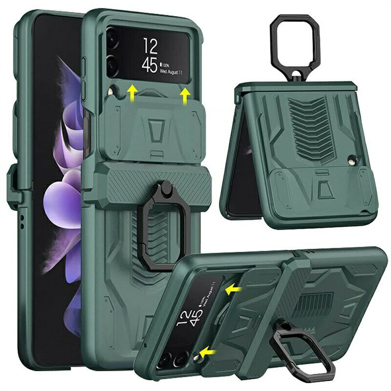 乐天商城 - 最安値挑戦／Galaxy Z Flip4 ケース リングケース flip4 5Gケース ギャラクシーz flip4ケース ヒンジ保護ケー リング付き ゼットフリップ4カバー
