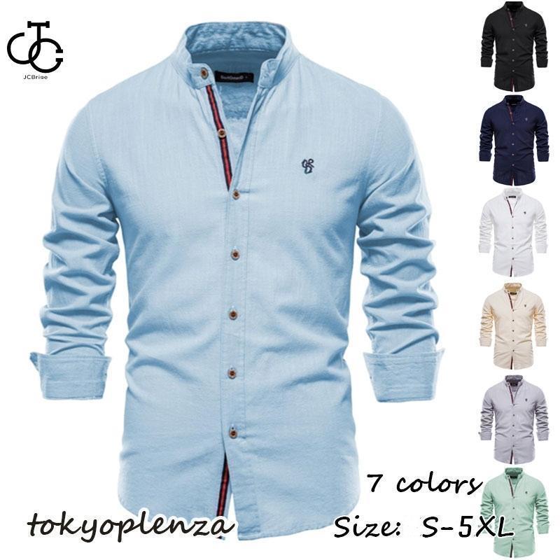 乐天商城 - シャツ メンズ 長袖シャツ 春秋 開襟シャツ ワイシャツ カジュアル 通勤 紳士服 おしゃれ メンズファッション トップス
