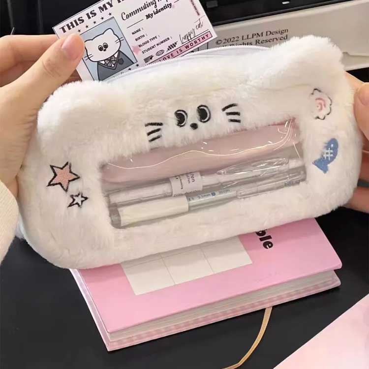 動物柄 ペンケース クリアケース シンプル 可愛い おしゃれ もふもふ 学生 筆記用具 便利 ねこ 文房具 いぬ 女の子 大容量 ふでばこ 学校 ふで箱 ユニセックス 可愛 小学生 中学生 tixe-10009915 exit サンプル画像2