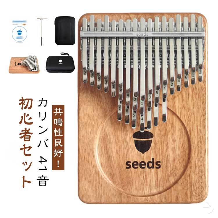 Rakuten - 初心者 セット 親指 ピアノ 41音 ケース チューニング 済み 指サック 教本 入門書 チューナー 天然 木製 マホガニー カリンバ かりんば おしゃれ 可愛い サムピアノ 高齢者 子供 楽器