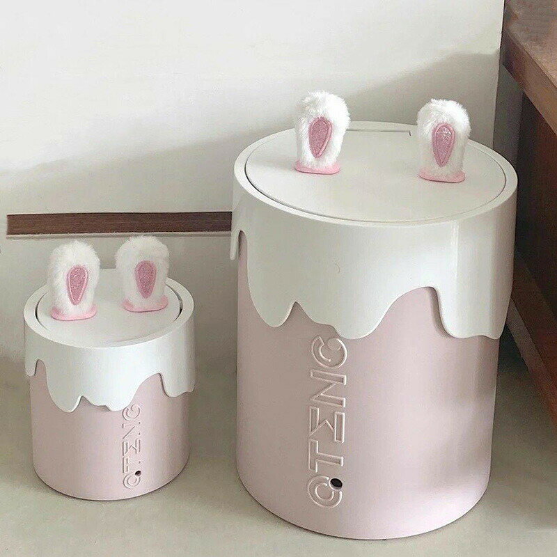 Rakuten - ゴミ箱 おしゃれ 北欧 ごみ箱 リビング耳付き ふた付き ゴミ袋が見えない くず入れ 屑入れ ごみばこ 部屋 洗面所 寝室 シンプルデスクトップゴミ箱 引っ越し祝い かわいい オフィス