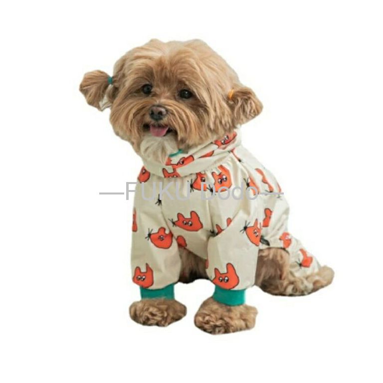 exitのファスナー かっぱ 雨具 犬用 防水 レインコート ペット フルカバータイプ レインウェア 犬服 ドッグウェア 小型犬｜アングル3