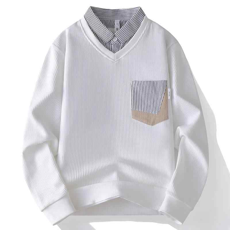 樂天商城 - 春 コーデ メンズ 用 服 シンプル ファッション オシャレ 大人 かっこいい 紳士服 ニット セーター シャツ 春秋 カジュアル 普段使い さらっと着 ゆったりシルエット 通勤スタイル