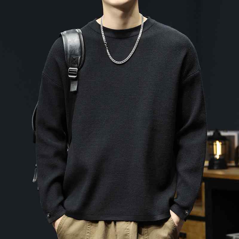 Other - 春 コーデ メンズ 用 服 シンプル ファッション オシャレ 大人 かっこいい 大きいサイズ ストリート 紳士服 セーター ニット 黒 ラウンドネック