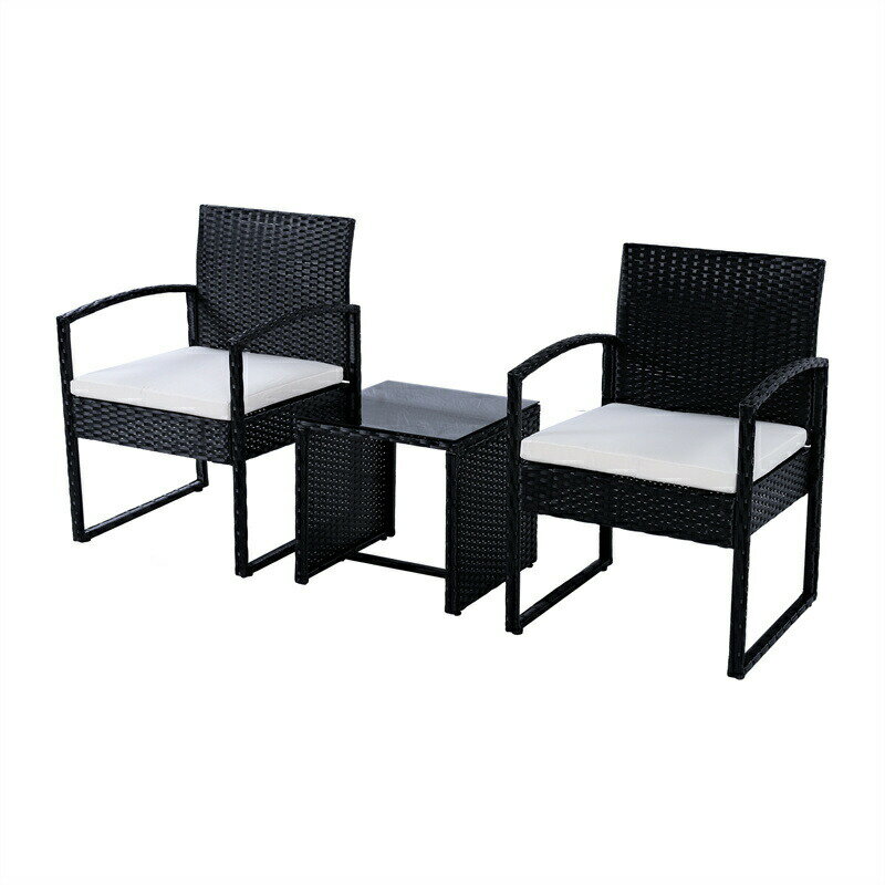 Other - 3点 ガーデンテーブル ガーデンチェアー ラタン調 テーブル 家具 樹脂 ホテル カフェ ベランダ テラス 屋外家具 高級 ガーデニングラタン調 ガーデンソファー ソファ