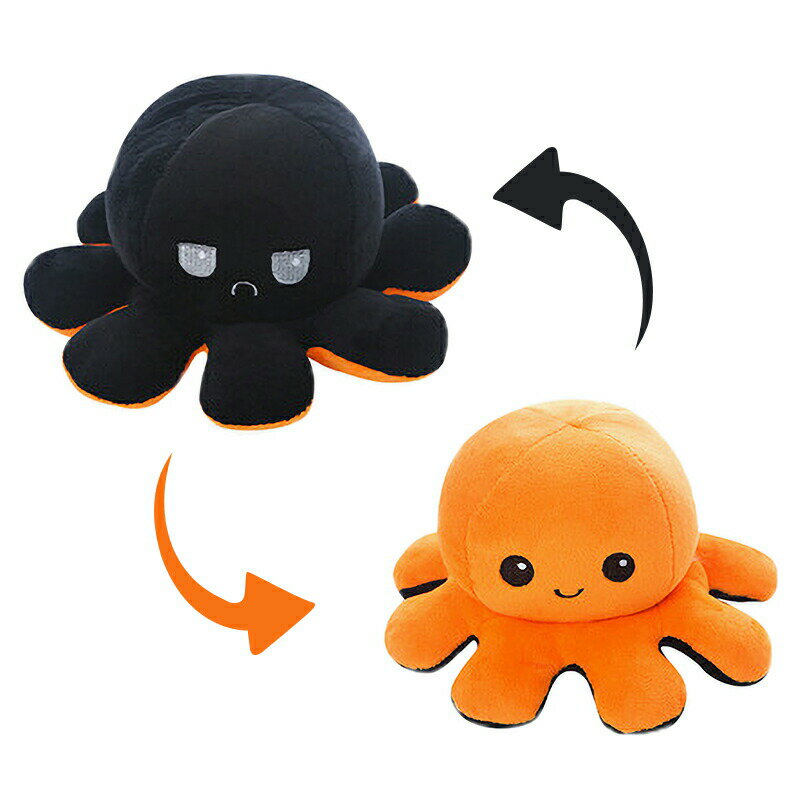 ぬいぐるみ タコ 20cm 両面 裏返し 全7種 reversible リバーシブル タコのぬいぐるみ おもしろグッズ フリップタコ人形 表情変化 ストレス解消グッズ スクイーズ玩具 減圧 人気 知育 2