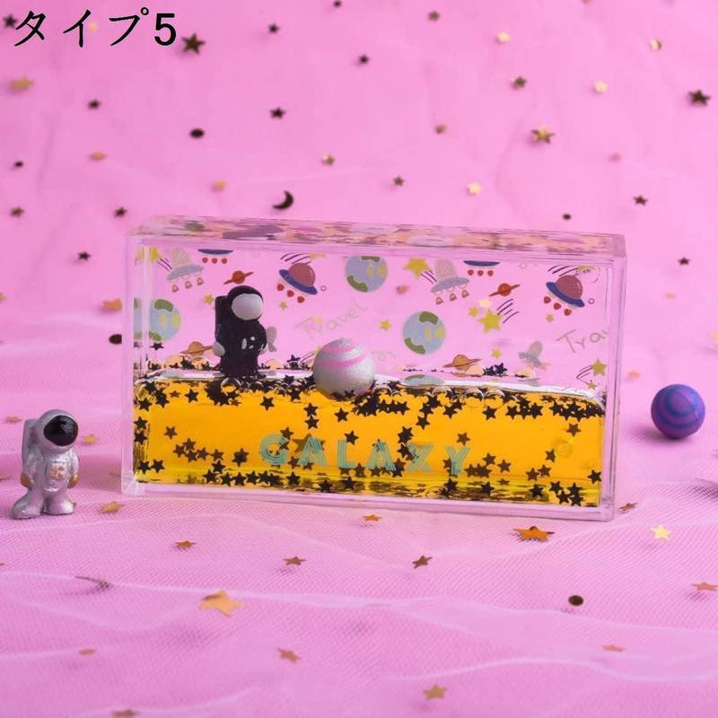 exitの水時計 オイルタイマー カワイイ 宇宙飛行士柄 砂時計 癒し 油滴 液体タイマー オイルモーション アクリル 時計 水 装飾 カラフル 置物 卓上 F クリエイティブ置物 癒しグッズ 装飾品｜アングル2
