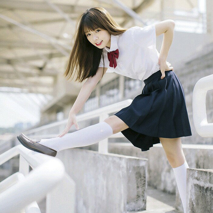 大きいサイズ 5XLまで春夏秋女子高生JK制服半袖 長袖 コスプレセーラー服女子高生制服プリーツスカート リボン ギャル スクール レディースJK 3点セット