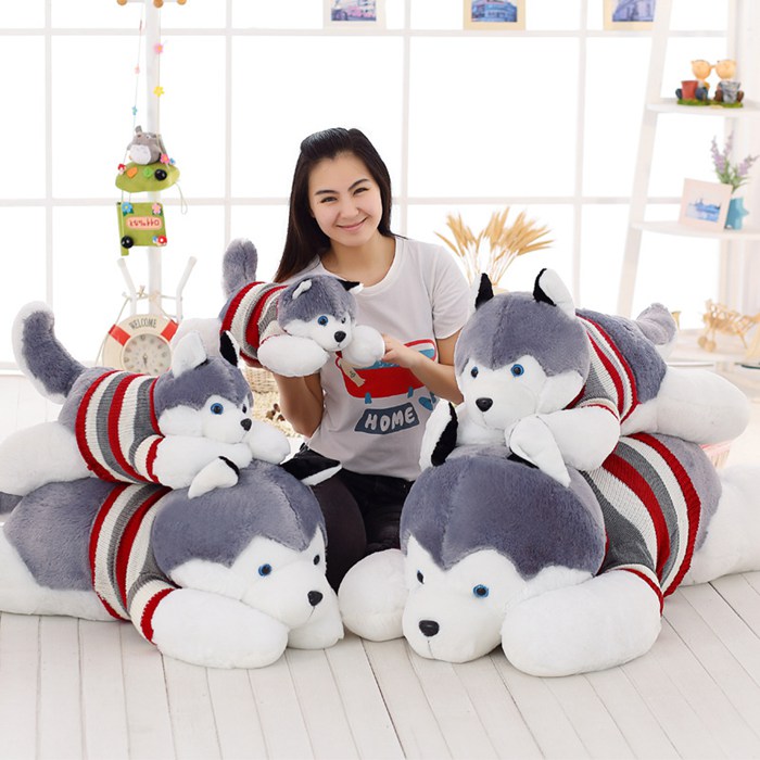 乐天商城 - ぬいぐるみ ハスキー 50CM 70CM 90CM 110CM 150CM 170CM 抱き枕 ハスキー犬 グッズ 特大 大きい おもちゃ アニマルぬいぐるみ 超柔らか インテリア 子ブタさん
