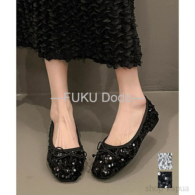 乐天商城 - キラキラ バレエシューズ ローヒールパンプス 韓国ファッションレディース パンプス 歩きやすいシューズ パンプス 韓国ファッションレディース ローヒールパンプス