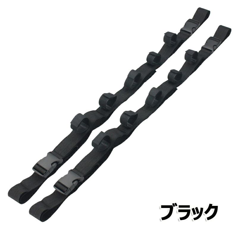 exitのロッドキャリー ロッドホルダー 車 車用品 ナイロン 釣り竿収納 釣り道具 ロッドキーパーベルト マジック式車内固定 マルチベルト 人気モデル ブラ 車内天井 竿収納｜アングル2