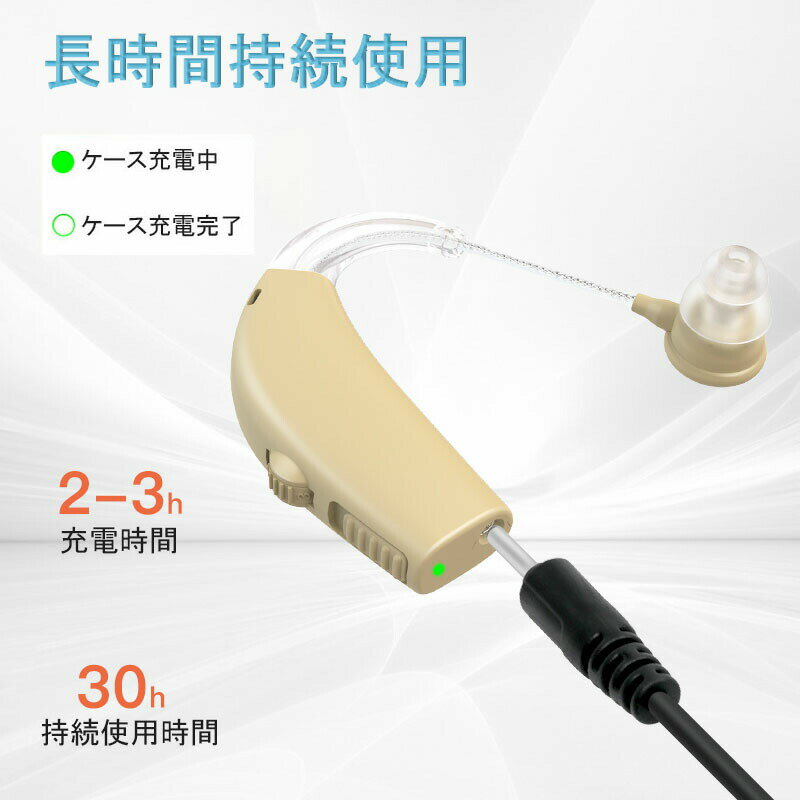 集音器 充電式 耳掛け式 デジタル 軽量 補聴器の代わりに 片耳 超軽量 簡単操作 US...