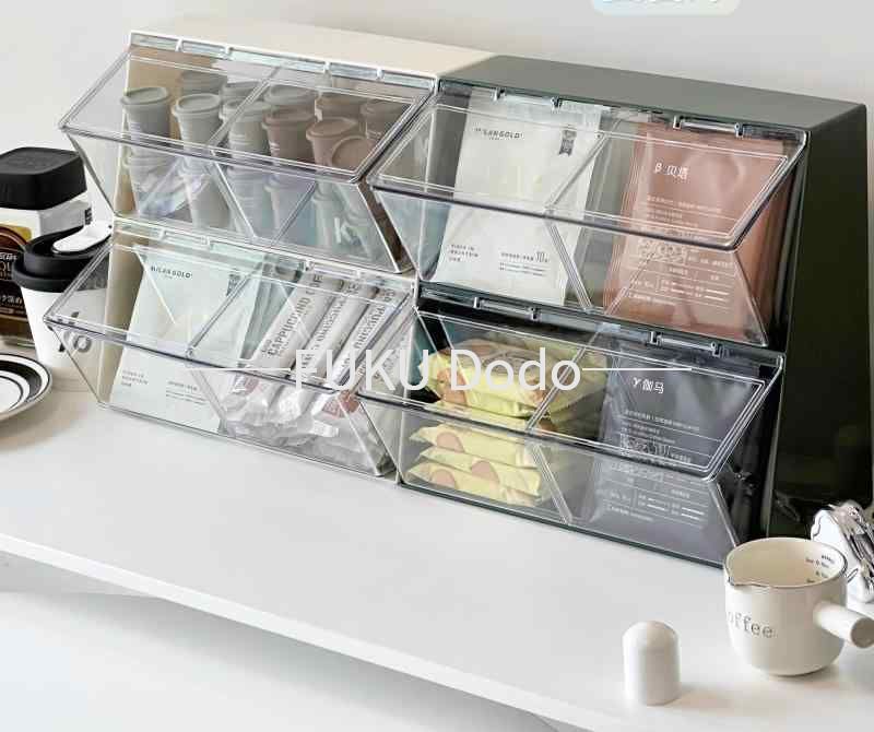 材質:プラスチック形状:長方形ティーバッグ 収納 ボックス ケース キッチン用品 食器 調理器具 新作 A:クリームホワイト 4分割 B:レトログリーン 4分割 C:クリームホワイト 2段 D:レトログリーン 2段 E:クリームホワイト 2個セット F:レトログリーン 2個セット