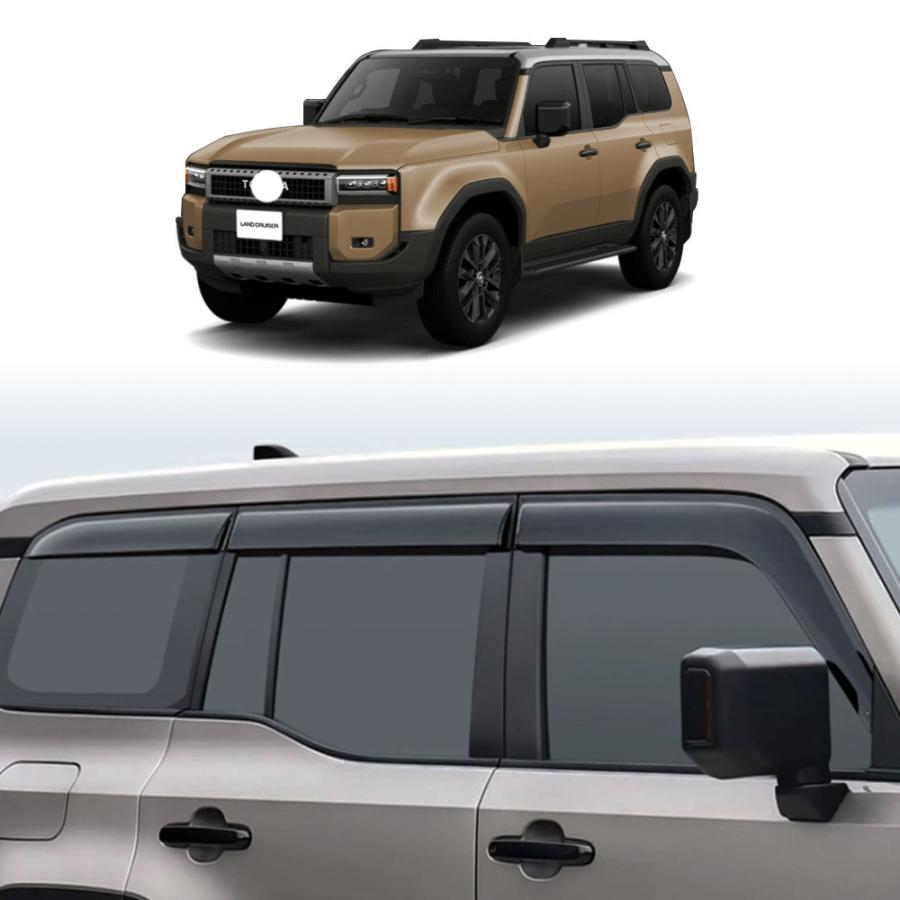 乐天商城 - 新型 ランドクルーザー 250 ランクル250 サイドウインドウバイザー LAND CRUISER LC250 専用 ウェザーバイザー アクセサリー 外装 カス