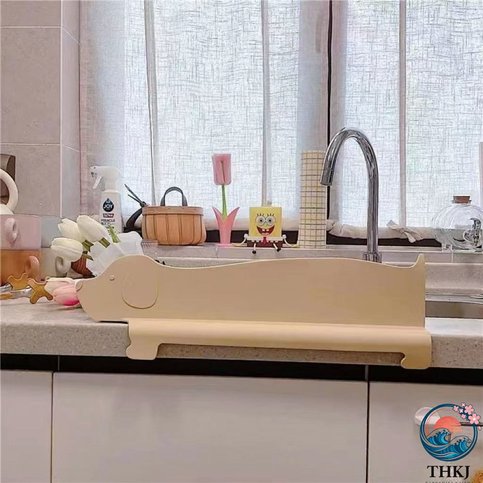 Rakuten - キッチン水はねガード 水はね防止プレート かわいい 3色セット 水はねガード キッチン 流し場 洗面所 台所 ガード スクリーン 子犬 吸盤式 水はね 防止 パネル ガード シリコン スタンド シンク