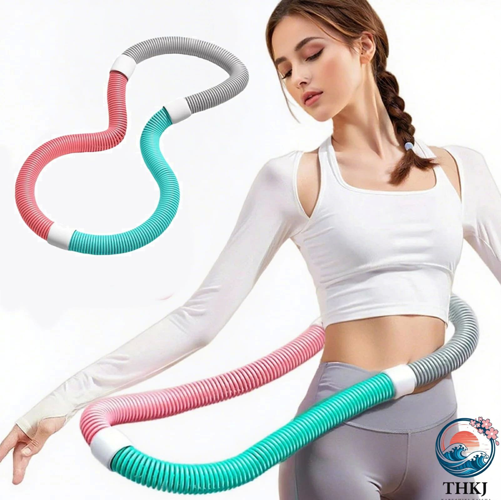 フラフープ ダイエット用 スプリングフラフープ 多機能 折り畳み式 お腹周りダイエ...