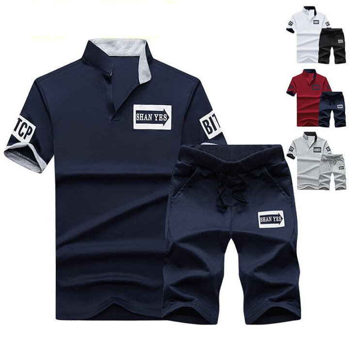 Rakuten - Tシャツ 上下 セット ハーフズボン ハーフパンツ 夏用 男性 メンズ 父の日ギフト上 ス 下 ボトムズ 2点セット 半袖 ルームウェア