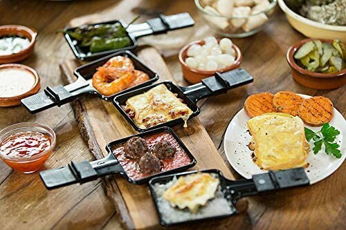 Rakuten - 8点セット ノンスティックコーティング ミニ鉄製 ラクレットグリルパン チーズパン 交換用 ラクレット皿 ミニグリルパン 3.6X7インチ x 8個