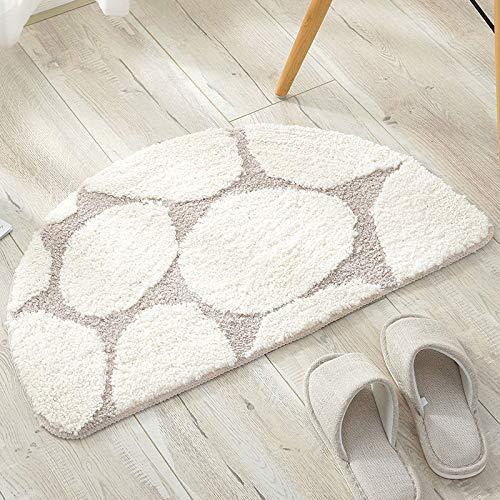 Rakuten - 玄関マット 半円 半円形マット 北欧 屋外 屋内 室内 無地 洗える 42×70cm 泥除け 汚れ防止 滑り止め 吸水 触さよい 抗菌 バスマット 絨