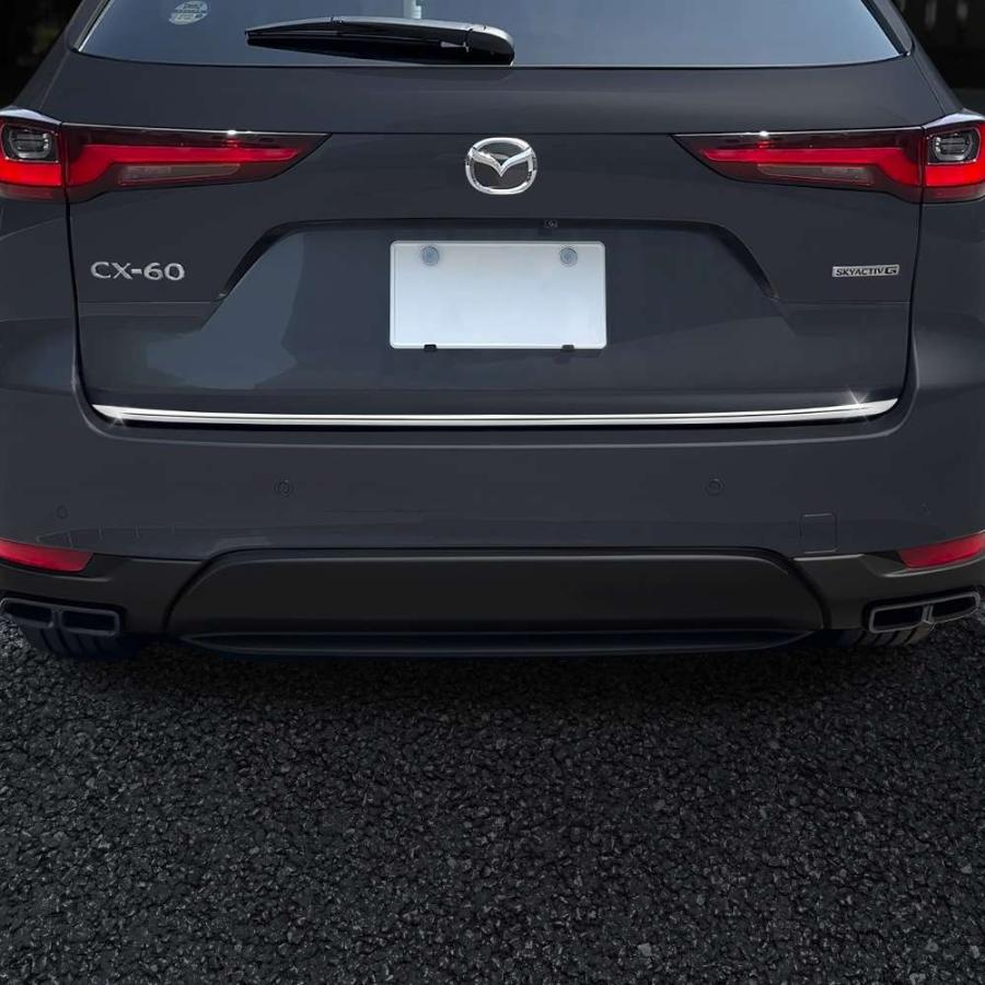 Rakuten - マツダ MAZDA CX-60 専用 ステンレス製 テールゲート モール バックドア ドレスアップ クローム