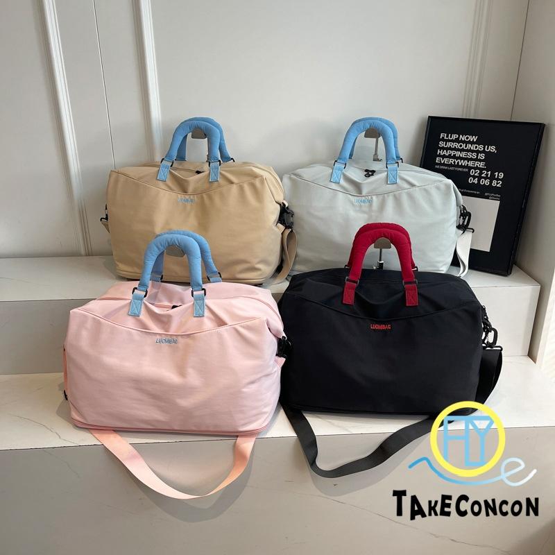 Tote Bag - シンプル風 ハンドトラベルバッグ スポーツスイミング 濡れ物分離収納 ジムバッグ 短期旅行 拡張可能 防水