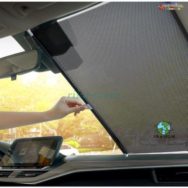 TIYAのサンシェード ロールスクリーン 車 カー用品 フロント 内装 日よけ 日焼け防止 マグネット カーテン シンプル｜アングル3