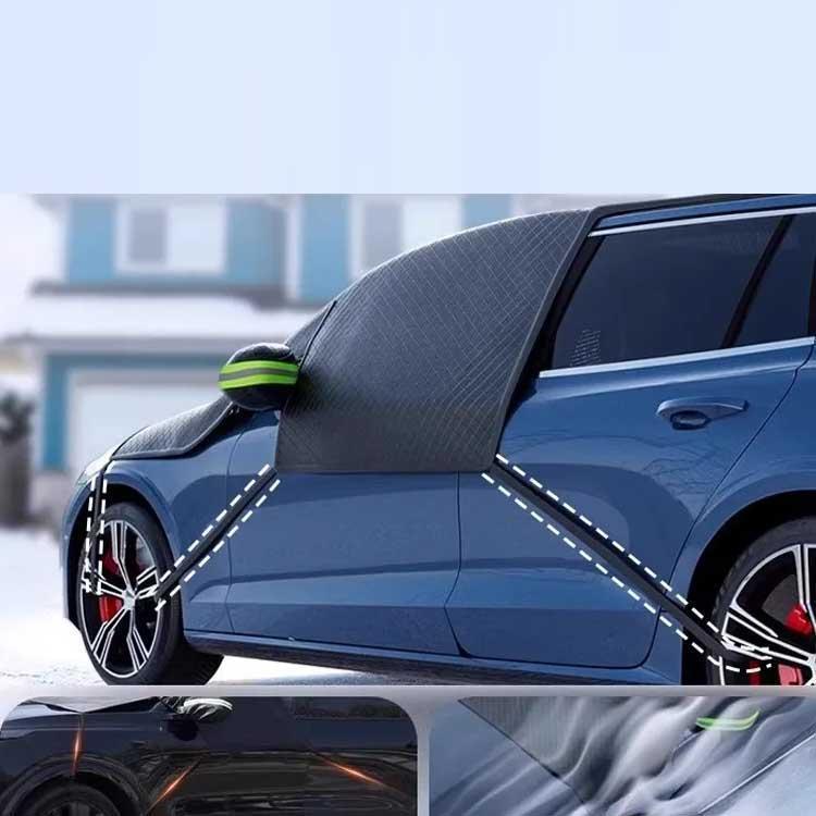 TIYAのフロントカバー フロントガラス 凍結防止 カバー 車カバー シート フロント サンシェード 霜除け 霜よけ 日よけ 日除け 雪 霜 防水 反射テープ｜アングル3