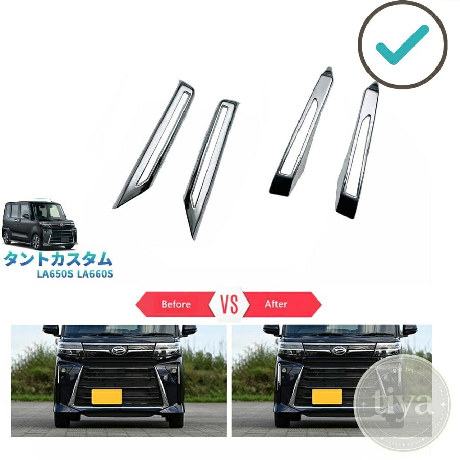 タントカスタム フォグランプカバー タント 後期型 TANTO LA650S LA660S パーツ フロント