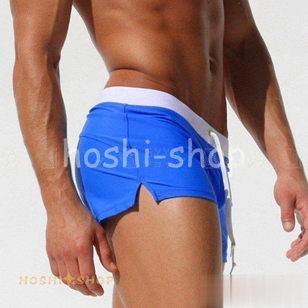 ショートボクサー メンズ水着 ビキニパンツ ショートトランクス ボックス 短パン スイムショーツ ビーチズボン 海パン ショーツ 水泳用品 3