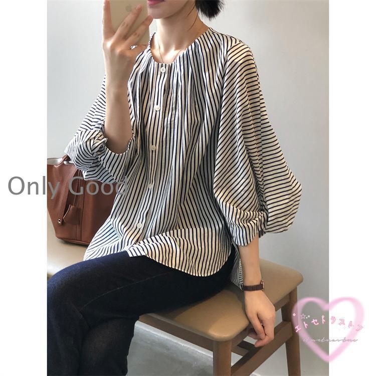 Rakuten - ブラウス レディース きれいめ 春 夏 オシャレ シャツブラウス ホワイトシャツ 長袖 トップス パフスリーブ 通勤 ゆったり可愛い