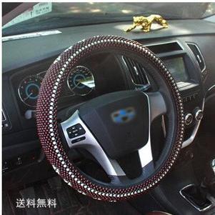 ステアリングカバー クリスタルキルト エナメル ハンドルカバー キルティング 通気 Sサイズ 軽自動車 普通車 兼用