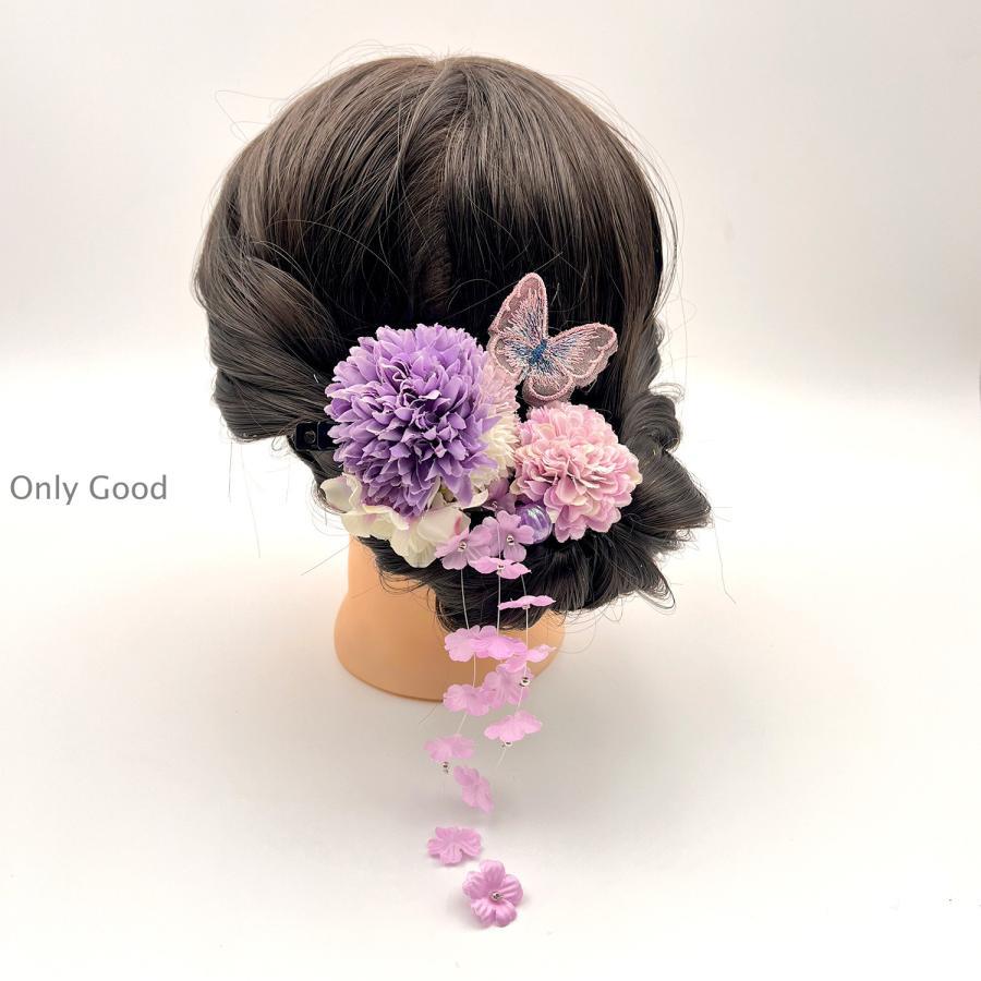 Rakuten - 髪飾り ヘアクリップ レディース ヘアアクセサリー くちばしクリップ 和風 花飾り 揺れる 成人式 和装 浴衣 七五三 卒業式 着物 振袖 袴 卒業式