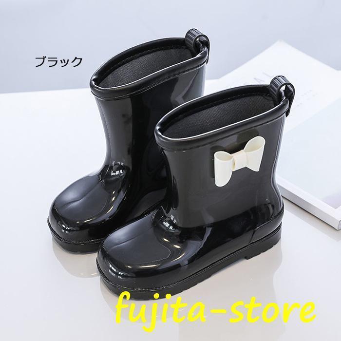 レインブーツ キッズ 女の子 長靴 子供用 リボン レインブーツ 防水 女の子 子供靴 17.5cm-22.5cm レインシューズ 雨靴 ショート ロング 防水 撥水 防滑