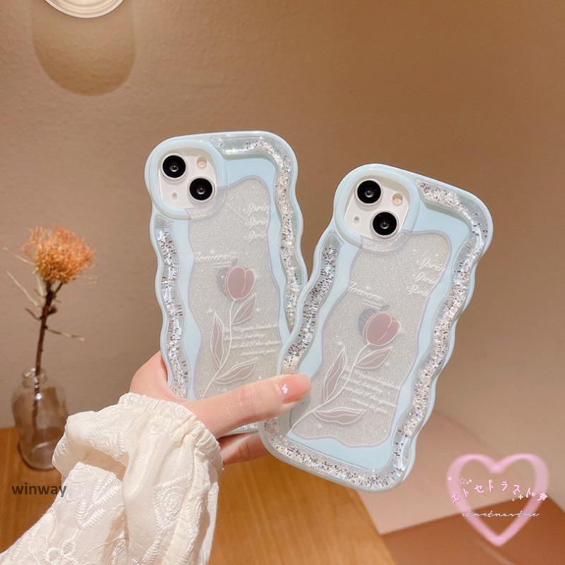 乐天商城 - スマホケース iphone14 ケース 韓国 iphone13 ケース iphone12 ケース 携帯ケース iphone11 ケース TPU チューリップ キラキラ フレーク ウェーブ かわいい