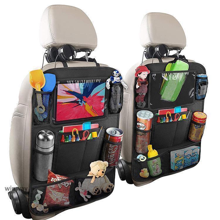シートバックポケット 車用収納ポケット キックガード 付き 車 収納 後部座席収納 ipad収納可能 多機能 大容量 子供のキック対策 耐摩耗