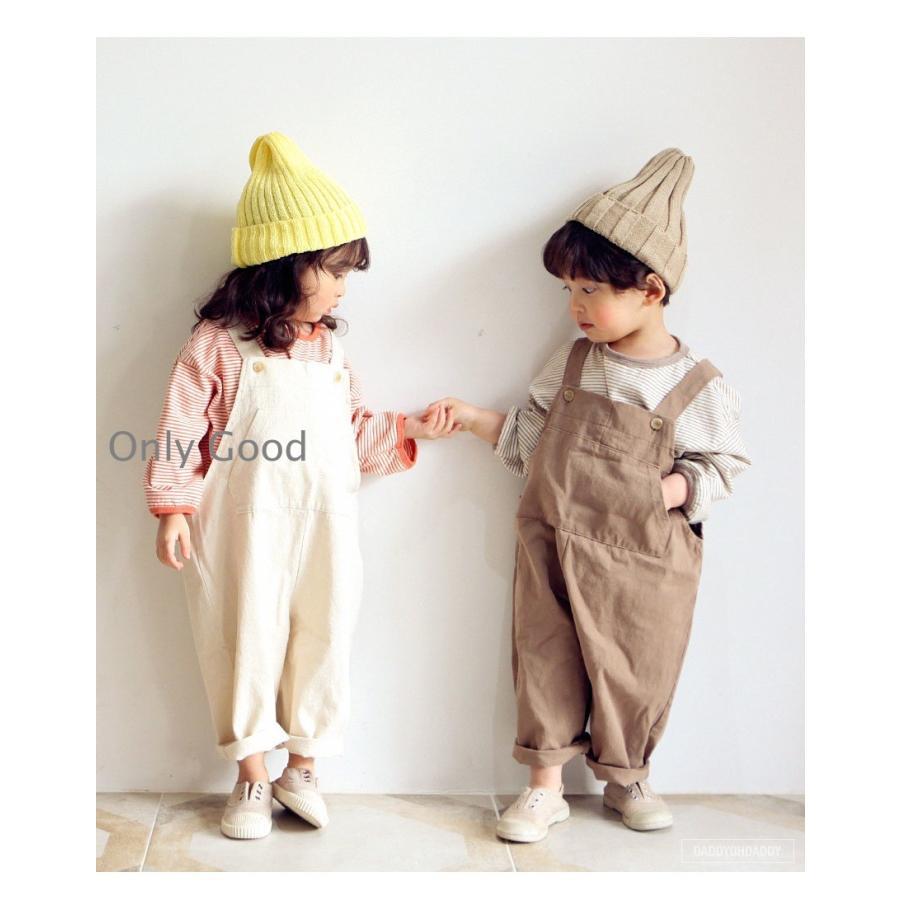 Rakuten - オーバーオール サロペット 子供服 キッズ ベビー ジュニア 男の子 女の子 ボトムス 長ズボン ロングパンツ 無地 ゆったり ポケット 可愛い おし