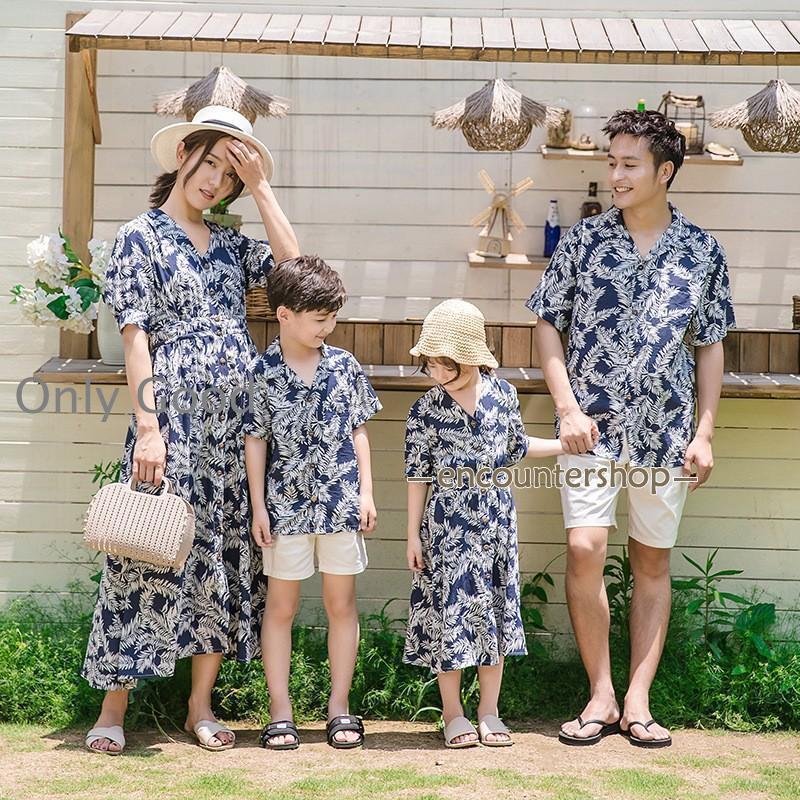 親子ペア アロハ 親子 アロハシャツ 家族お揃いコーデ 夏 パパ ママと子供 メンズ 親子コーデ 親子 ペアルック ワンピース リゾート 結婚式 母娘お揃い 出産祝い