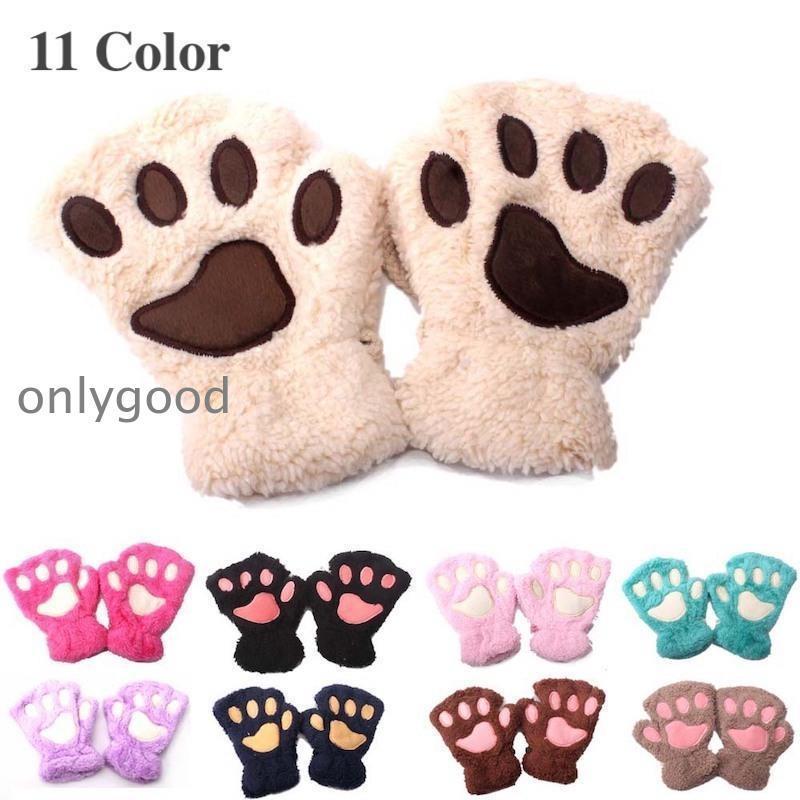 其它 - 手袋 指なし キッズ 子供用 男の子 女の子 猫の手 肉球 秋 冬かわいい お出かけ ボア ふわふわ もこもこ 温かい カラバリ豊富 防寒