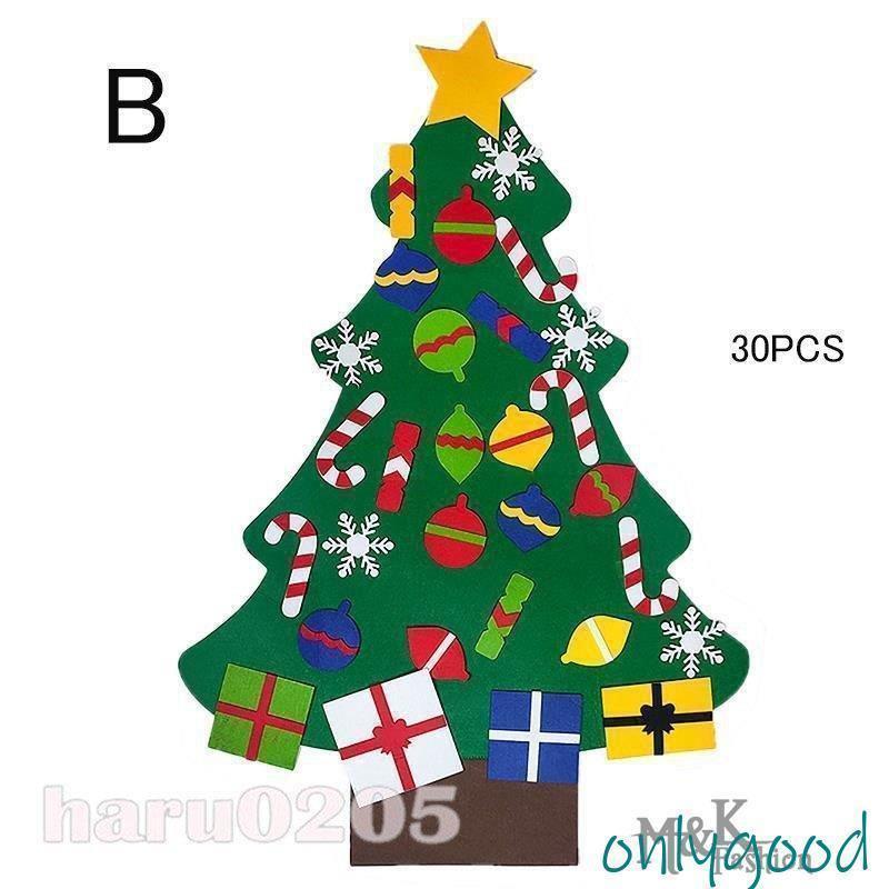 クリスマス飾り フェルト クリスマスツリー DIY クリスマス用 オーナメント DIY 95cm 布製フェルト 装飾 キッズ おもちゃ 壁掛け タペストリー 子供 プレゼント [3]