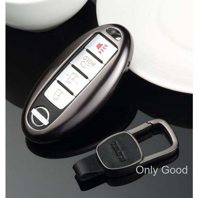 日産 アイアンレザー スマートキーケース キーカバー ニッサン エクストレイル ルークス キックス オーラ セレナ ノート マーチ ジューク フーガ スカイライン