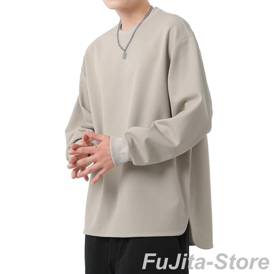 Rakuten - トレーナー 秋服 メンズ パーカー メンズ 長袖 柔らかい オシャレ シンプル 無地 tシャツ メンズ 丸襟 ュアル 大きい サ ワッフル おしゃれ カジュアル プ