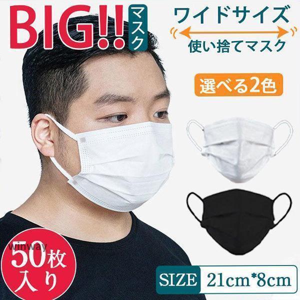 使い捨てマスク大きいマスク立体大き...