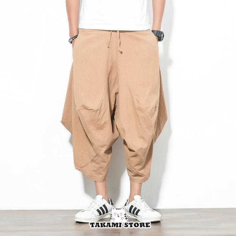 サルエルパンツ メンズ アラジンパンツ メンズ ゆったり ウェストゴム エスニック ワイドパンツ アンクルパンツ クロップドパンツ 春 夏 秋M-5XL