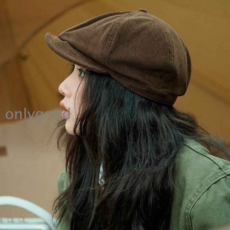 帽子 コーデュロイ レディース メンズ 春秋 防寒 カスケット ニュースボーイキャップ(4)