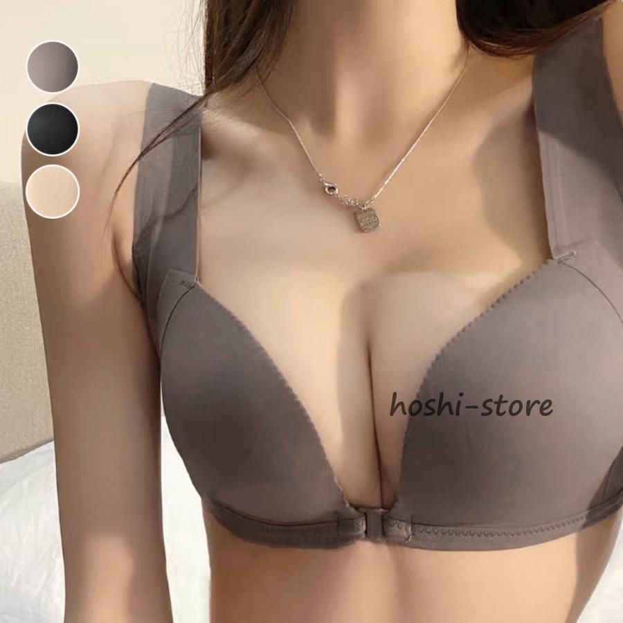 フロントホックノンワイヤーブラレース単品